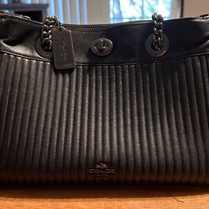 Coach Turnlock Edie Carryall Quilted Leather Handbag